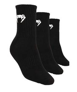 Venum Unisex Classic 3er Set schwarz/weiß Größe 43-45 Socken von Venum