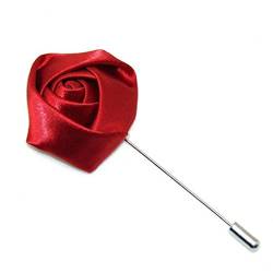 Blume Anstecknadel Rose Blume Boutonniere Satin Rose Band Brosche Leinwand Stoff Band Krawattenklammern für Männer Frauen Anzug von Vepoty