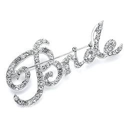 Hochzeit Braut Kristall Brosche Kristall Strass Braut Brosche Brief Brosche Pin Party Prom Brosche für Frauen Damen von Vepoty