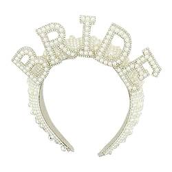 Hochzeits-Haarreifen, Perlen-Braut-Stirnband, elegantes Haar-Styling-Zubehör für Brautparty, Verlobung, Junggesellenabschied von Vepoty