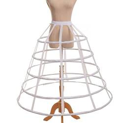 Vepoty Ausgehöhlter Caged 5-Hoop Bustle Viktorianischer Petticoat Rock Hochzeit Brautkleid Cosplay Pannier Crinoline Unterrock Slip von Vepoty