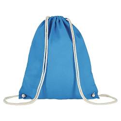 Veproli Baumwoll Turnbeutel Sportbeutel Zuziehbeutel Gymsack Sack Jute Schule Rucksack (Hellblau) von Veproli