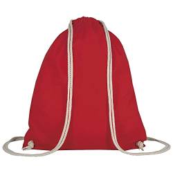 Veproli Baumwoll Turnbeutel Sportbeutel Zuziehbeutel Gymsack Sack Jute Schule Rucksack (Rot) von Veproli