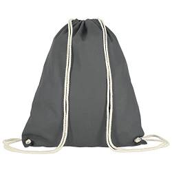 Veproli Baumwoll Turnbeutel Sportbeutel Zuziehbeutel Gymsack Sack Jute Schule Rucksack (Stahlgrau) von Veproli