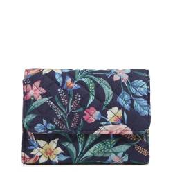 Vera Bradley Damen Cotton Riley Compact Wallet mit RFID Schutz, Flamingo Garden, Einheitsgröße von Vera Bradley