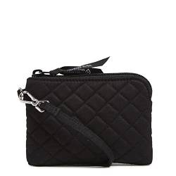Vera Bradley Damen Mini-Tasche aus Baumwolle mit Clip und Reißverschluss, Schwarz – recycelte Baumwolle, Einheitsgröße von Vera Bradley