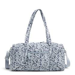 Vera Bradley Damen Reisetasche aus Baumwolle, Größe M, Stauden Grau – recycelte Baumwolle, Einheitsgröße von Vera Bradley