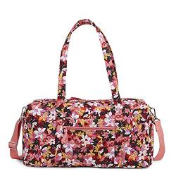 Vera Bradley Damen-Reisetasche aus Baumwolle, Rosa Floral - Recycelte Baumwolle, Einheitsgröße, Reisetasche aus Baumwolle, mittelgroß von Vera Bradley