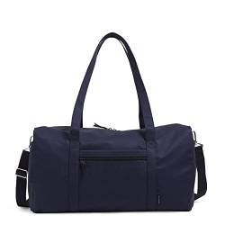 Vera Bradley Damen-Reisetasche aus Baumwolle, groß, Klassisches Marineblau – recycelte Baumwolle, Einheitsgröße, Große Reisetasche aus Baumwolle von Vera Bradley