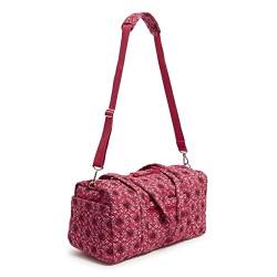 Vera Bradley Damen Reisetasche aus Baumwolle, mittelgroß, Imperial Hearts Red – recycelte Baumwolle, Einheitsgröße von Vera Bradley
