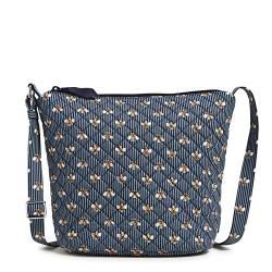 Vera Bradley Damen Umhängetasche Crossbody Geldbörse, Bees Navy-Recycelte Baumwolle von Vera Bradley