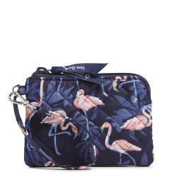 Vera Bradley Mini-Tasche aus Baumwolle mit Clip und Reißverschluss, Flamingo-Party, Einheitsgröße von Vera Bradley