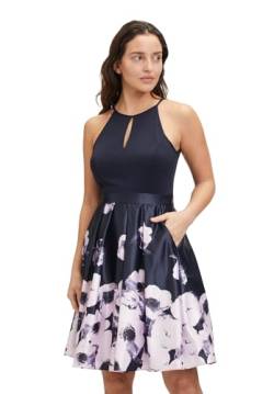 Vera Mont Damen Cocktailkleid mit Blumenprint Dark Blue-Rosé,36 von Vera Mont