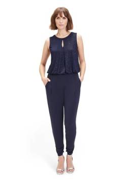 Vera Mont Damen Jumpsuit im Glitzer-Look Patch Dark Blue/Dark Blue,36 von Vera Mont