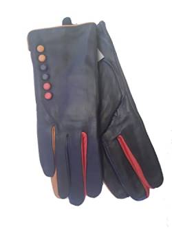 TIFFANY G01 Vera Tucci Handschuh aus Leder, mehrfarbig, Schwarz , L-XL von Vera Tucci