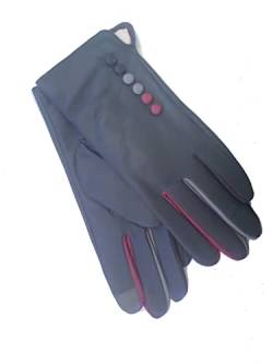 TIFFANY G01 Vera Tucci Handschuh aus Leder, mehrfarbig, dunkelgrau, L-XL von Vera Tucci