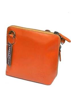 Vera Tucci Rhiannon Damen-Handtasche, Leder, klein, quadratisch, Orange, Rhannon von Vera Tucci