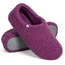 VeracCosy Damen Memory Foam Plüsch Hausschuhe Antirutsch Baumwolle Pantoffeln Mit Polar Fleece-Futter, 37.5 EU, Violett von VeraCosy