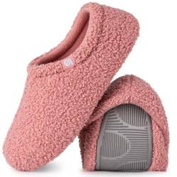 VeracCosy Damen Memory Foam Plüsch Hausschuhe Antirutsch Baumwolle Pantoffeln Mit Polar Fleece-Futter, 39.5 EU, Pink von VeraCosy