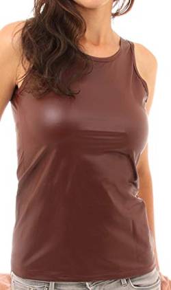 Latex Damen Shirt - Damen Wetlook Shirt ohne Arm (Bordeaux, M) von Verano