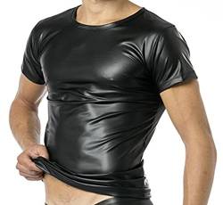 Latex Herren Shirt 1/2 Arm- Vinyl -Shirt VERANO VA-C32-000, Schwarz, 4XL von Verano