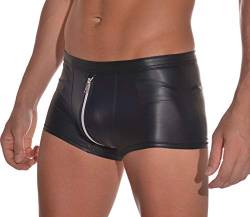 Latex ähnliche Herren Shorts mit beidseitigem Reissverschluss - Wetlook Shorts mit Zipper (XL) Schwarz von Verano