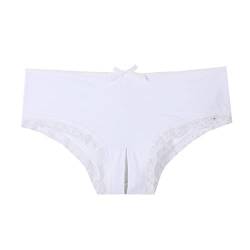 Verano Damen Ouvert Unterwäsche Spitzenband Slip Höschen Seidiger Bikini, Weiss/opulenter Garten, 3XL von Verano