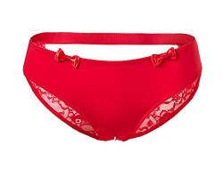 Verano Damen Slip sexy Damen Panty Ouvertslip - Open Back Lace Panty , Rot, XL von Verano