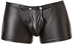 Verano Latex ähnliche Herren Shorts - Vinyl Wetlook Shorts mit Verschluss, Schwarz, L von Verano