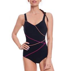 Veranobreeze Damen-Badeanzug, Einteilig, Badeanzug, Schwarz, Sportlich, Bescheidene Badebekleidung(Rose & Garnelen Rosa, EU42) von Veranobreeze