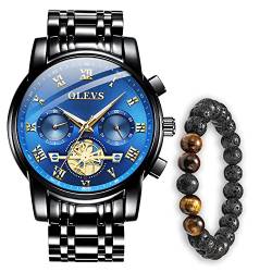 Verhux Herren Uhren Wasserdicht Analog Quarz Geschäft Lässig mit Wochentag Datum Edelstahl Uhr Geschenke für männer von Verhux