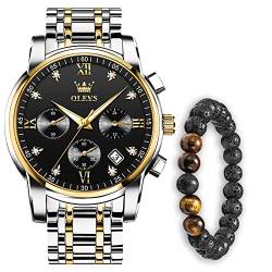 Verhux Herren Uhren Wasserdicht Analog Quarz Geschäft Lässig mit Wochentag Datum Edelstahl Uhr Geschenke für männer von Verhux