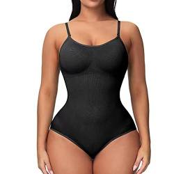 Veriliss Formende Bodys Für Damen Body Shaper Bauchweg Sculpting Shapewear Verstellbarer Schultergurt(HosenträgerSchwarz,M) von Veriliss