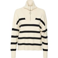 VERO MODA® Pullover, Troyer, Streifen, für Damen, beige, M von Vero Moda