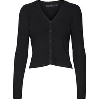 VERO MODA® Strickjacke, V-Ausschnitt, Rippstruktur, für Damen, schwarz, XL von Vero Moda