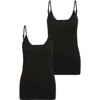 Vero Moda Shirttop Basic Tank Top 2-er Stück Pack Spaghettiträger Shirt VMMAXI (2-tlg) 5957 in Schwarz-3 von Vero Moda