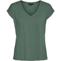 Vero Moda T-Shirt Basic Stretch T-Shirt V-Neck VMFILLI 5282 in Grün-2 von Vero Moda