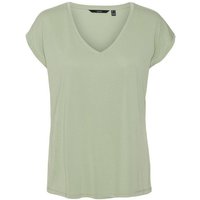Vero Moda T-Shirt Basic Stretch T-Shirt V-Neck VMFILLI 5282 in Hellgrün von Vero Moda
