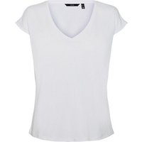 Vero Moda T-Shirt Basic Stretch T-Shirt V-Neck VMFILLI 5282 in Weiß-2 von Vero Moda