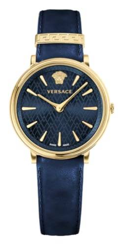 Versace Damen Analog Quarz Uhr mit Leder Armband VE81004 19 von Versace