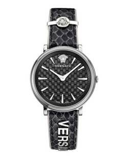 Versace Damen Analog Quarz Uhr mit Leder Armband VE81009 19 von Versace