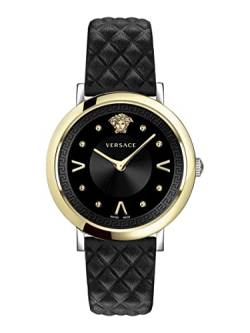 Versace Damen Analog Quarz Uhr mit Leder Armband VEVD007 21 von Versace