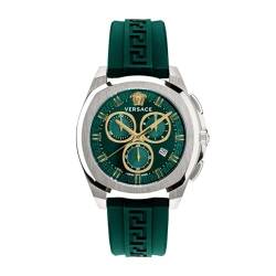 Versace Herren Armbanduhr Chronograph Chrono GEO grün, Silber 43 mm VE7CA0223 von Versace