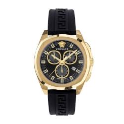 Versace Herren Armbanduhr Chronograph Chrono GEO schwarz, Gold 43 mm VE7CA0423 von Versace