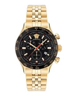 Versace Herren Armbanduhr HELLENYIUM Chrono Edelstahl Armband Gold VE2U006 22 von Versace