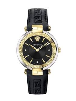 Versace Herren Armbanduhr Revive 35 mm Graviertes Armband Armband Leder VE2L00221 von Versace
