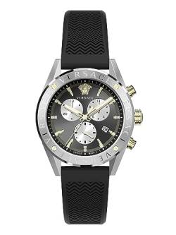 Versace Herren Armbanduhr V-Chrono 45 mm Chronograph, Datumsfenster Armband Silikon VEHB00819 von Versace