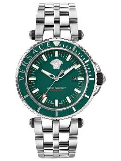Versace Herren Armbanduhr V-Race Diver 46 mm Wasserdicht Armband Edelstahl VEAK00721 von Versace