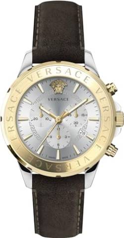 Versace Herren Schweizer Armbanduhr Chrono SIGNAT.44 D/WSIL S/BRW BICSS/IP2N -Dark Brown C VEV601323 von Versace
