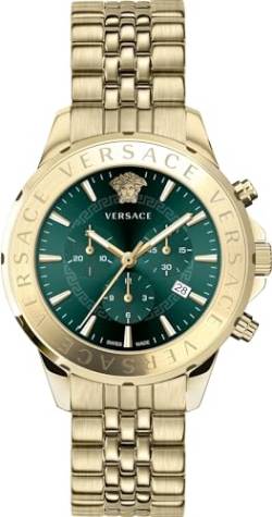 Versace Herrenuhr Chrono Signat Quarz grün | Herrenuhr | Quarz | goldfarben von Versace